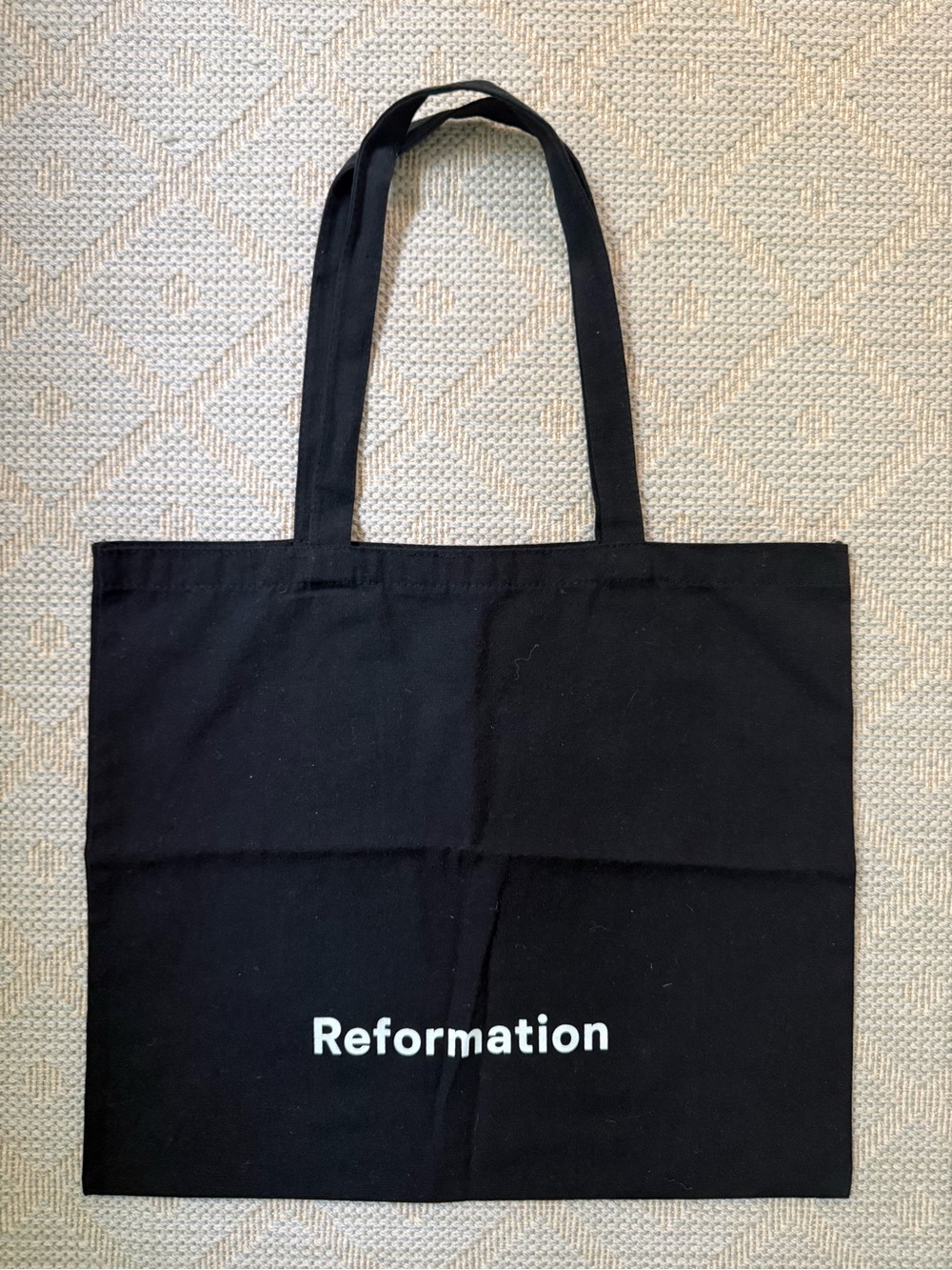 Reformation Black Logo Canvas Tote